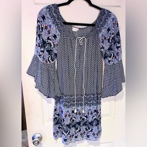 Alter’d State Boho Bell Sleeve Mini Dress Size Small